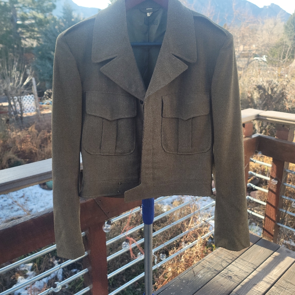 Vintage Military Flight Jacket Olive Green Wool
